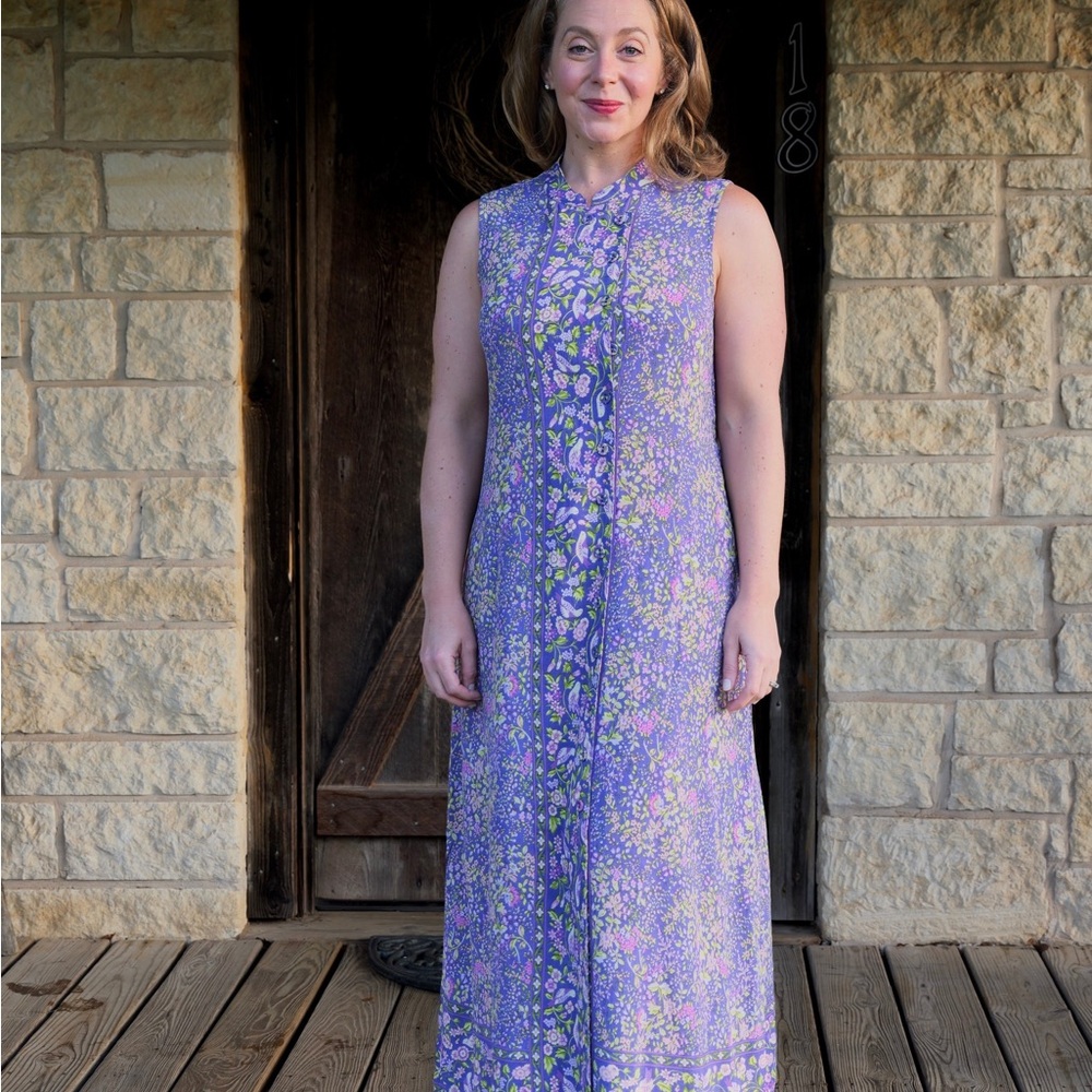 April Cornell NWT Floral Sleeveless Maxi Dress - Purple